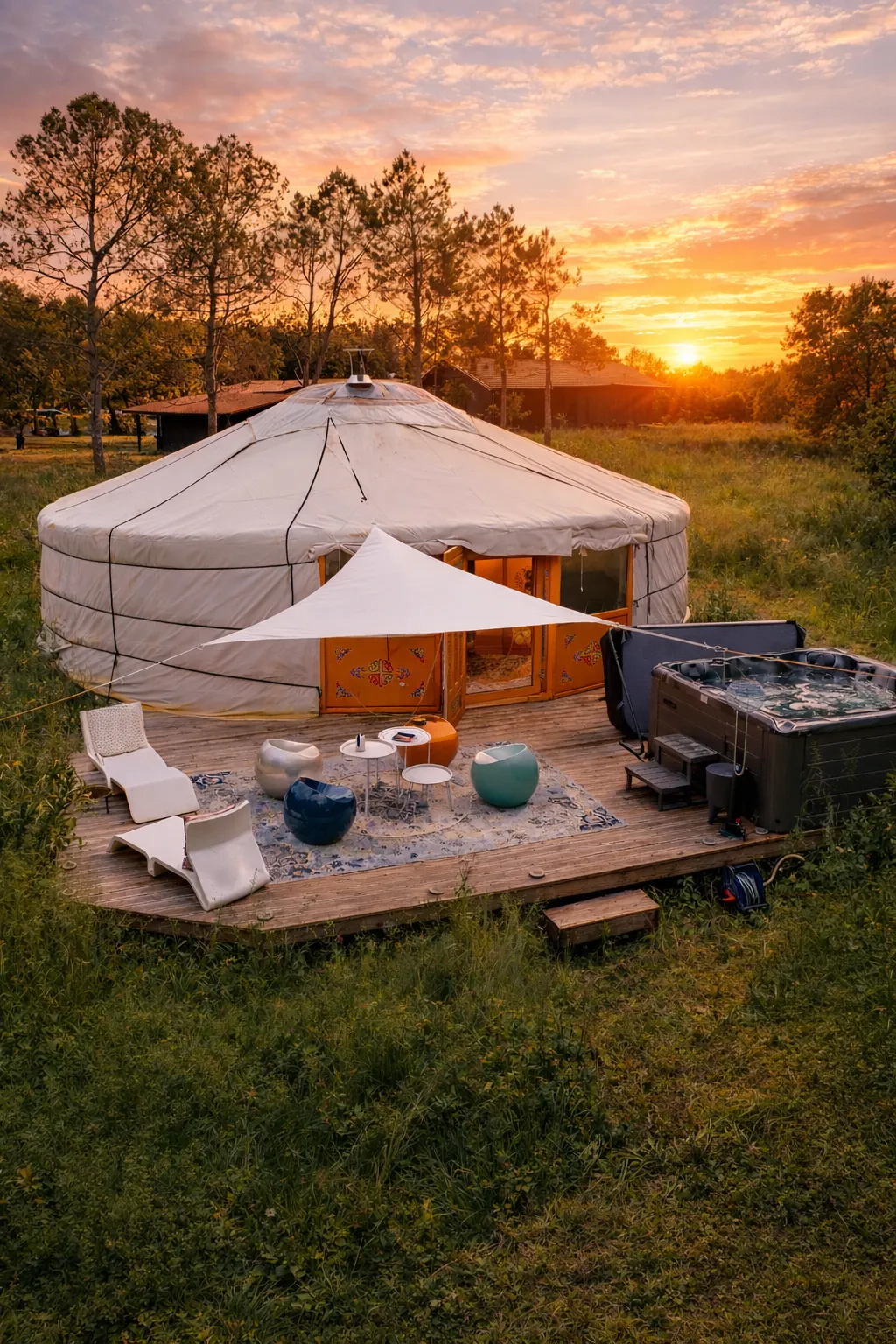 Yourte Bohemian chic & Spa (yourte traditionnelle), Marcenais