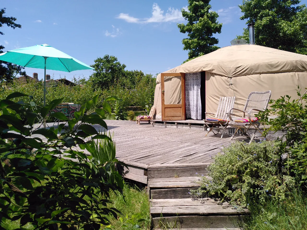 Yourte mongole à la campagne (yourte traditionnelle), Saint-Philbert-de-Grand-Lieu